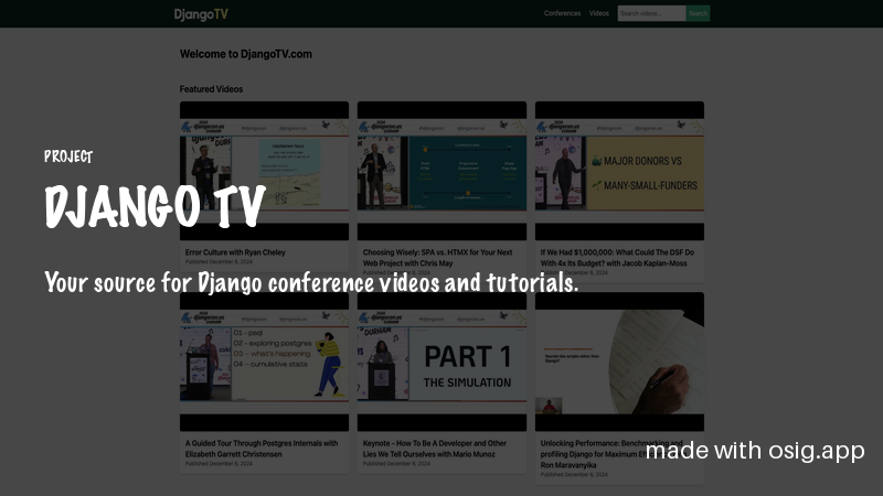 Django TV is Built with Django